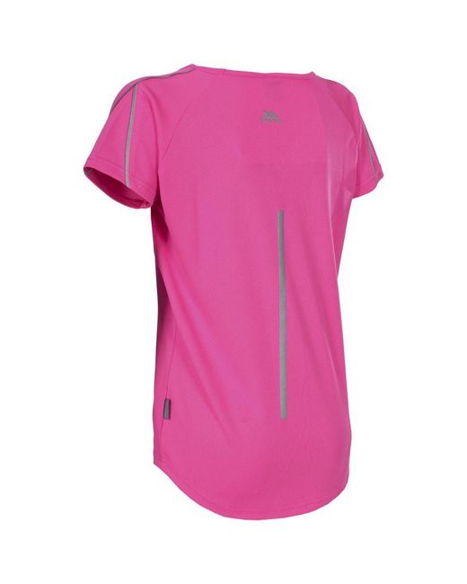 Trespass Dames Gliding V-hals T-shirt (hi Vis Roze/zwart) in het Pink
