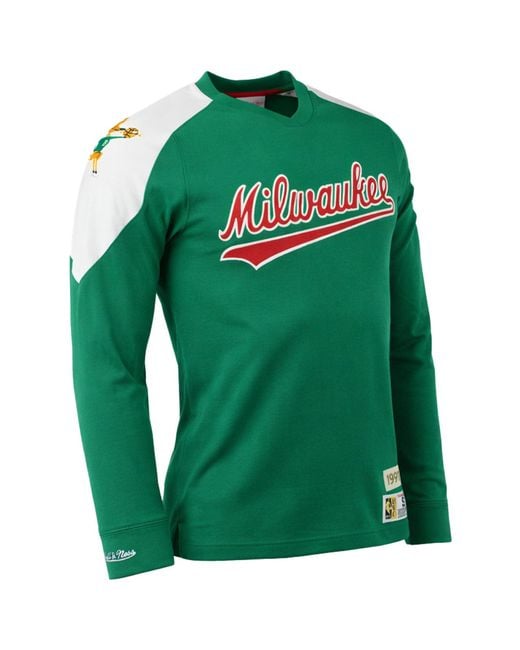 Mitchell & Ness Green Nba Milwaukee Bucks Team Inspired Top Cotton for men