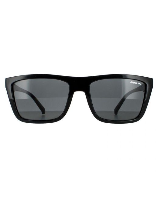 Arnette Black Square Shiny Dark Sunglasses for men