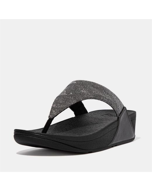Fitflop Black Fit Flop Glitz Toe Post Sandals