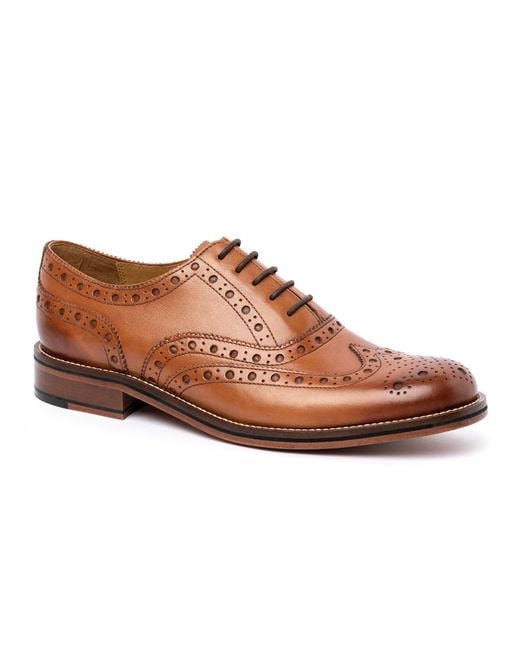 Chapman & Moore Black Oxford Brogue Leather Burnish Shoes for men