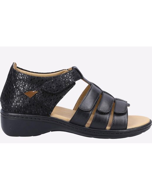 Fleet Foster Black Julie Memory Foam Sandal