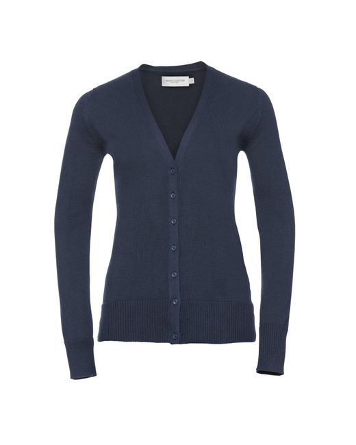 Russell Blue Collection /Ladies Deep V Cardigan (French) Material_Synthetic