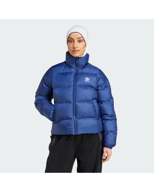Adidas Originals Blue Adicolor Short Puffer Jacket