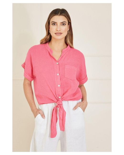 Yumi' Pink Italian Linen Shirt