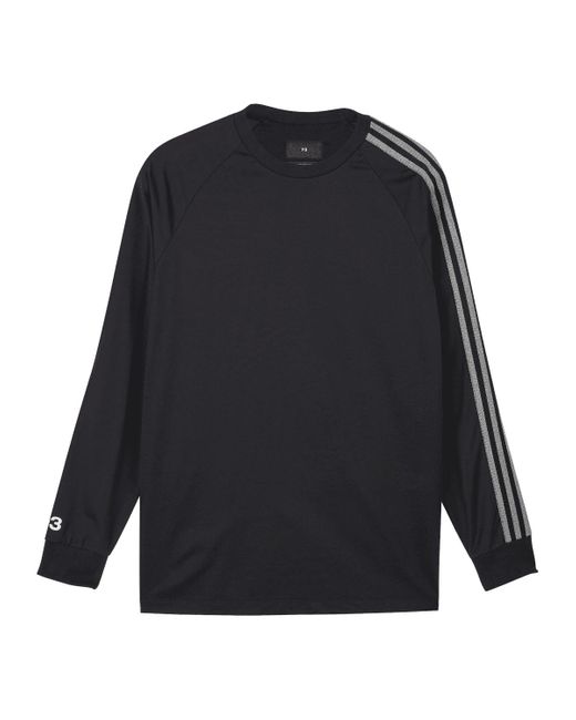 Y-3 3-stripes T-shirt Met Lange Mouwen In Zwart in het Black voor heren