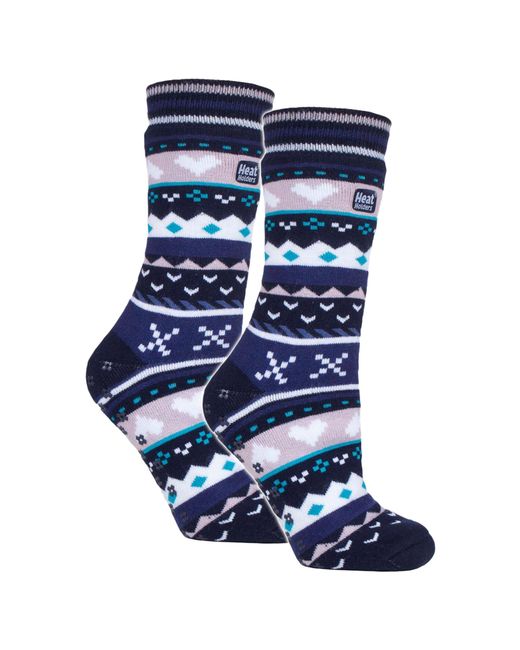 Heat Holders Blue 2 Pairs Soul Warming Socks With Grips