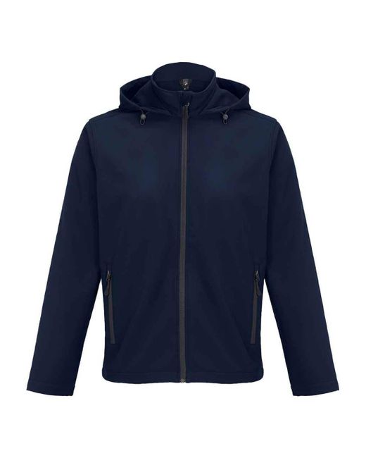 Sol's Race Hooded Soft Shell Jacket (frans Marineblauw) in het Blue voor heren