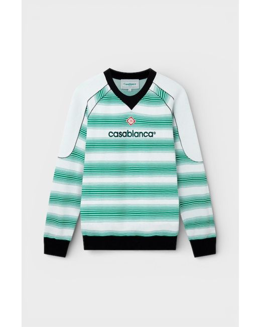Casablanca Green Interlock Sweatshirt Gradient Stripe Polycotton for men