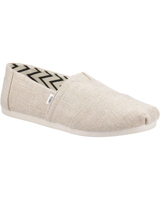 TOMS White Alpargata Jute Undyed Espadrilles Canvas for men