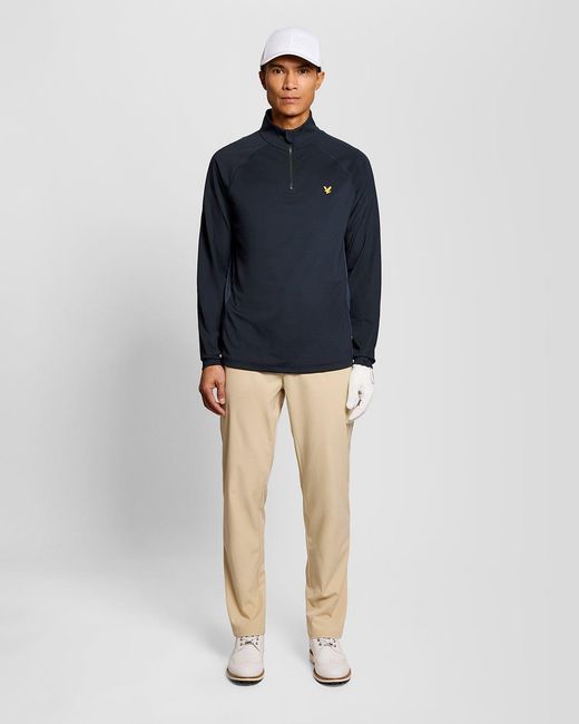 Lyle & Scott Blue Mesh Panelled Midlayer for men