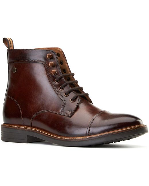 Base London Brown Plymouth Leather Ankle Boots for men