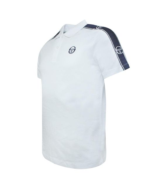 Sergio Tacchini Blue Foley Polo Shirt Taped Top 38731 100 Textile for men