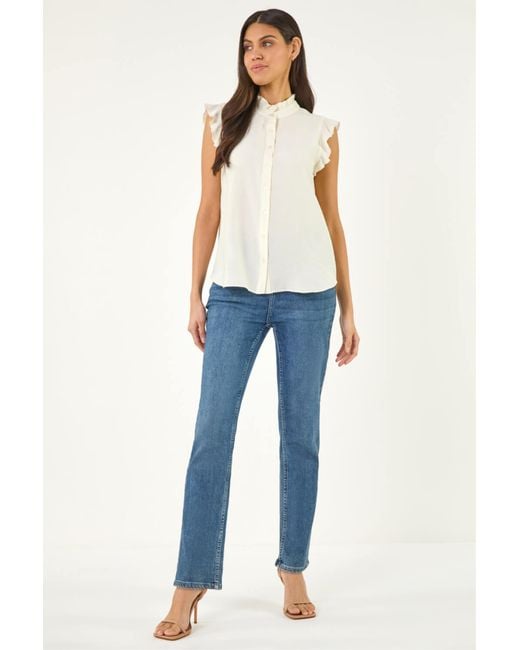 Roman White Frill Sleeve Blouse