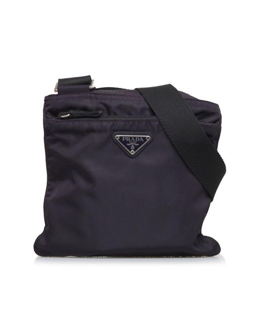 Prada Blue Vintage Tessuto Crossbody Bag Purple Nylon