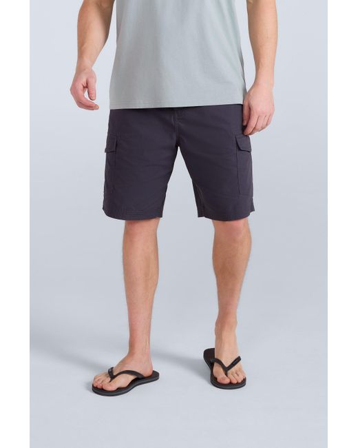 Mountain Warehouse Blue 'Atlantis' Cargo Shorts Casual Multi Pocket Stylish Cotton Half Pants for men