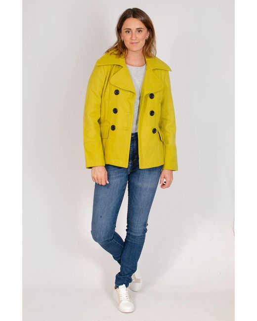Daniel Hechter Yellow Double Breasted Peacoat
