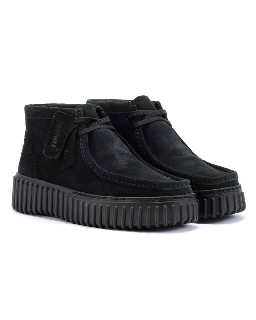 Clarks Torhill Moss Suède Zwarte Dameslaarzen in het Black