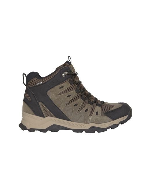 Mountain Warehouse Brown 'Rapid' Walking Boots With Deep Lugs Waterproof Rain Shoes for men