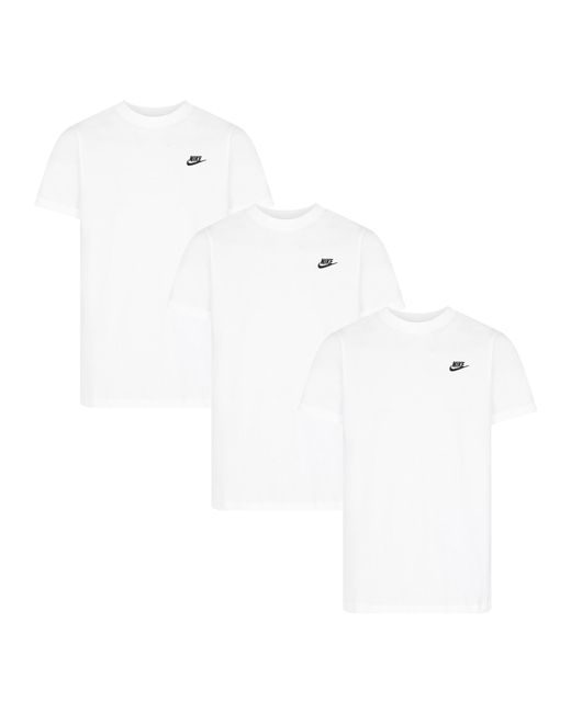 Nike White 3 Pack Sportswear Club T Shirt for men