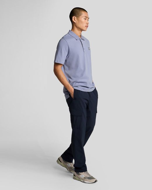 Lyle & Scott Blue Nylon Cargo Trousers for men