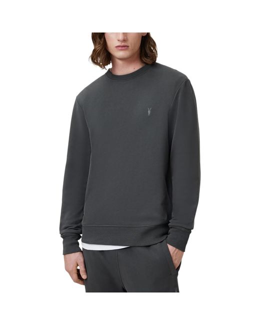 AllSaints Gray Reven Sweatshirts Crew Neck Casual Cotton Pullover Winter Jumper for men