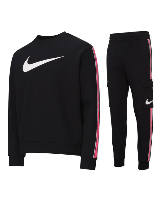 Nike black cotton tracksuit new arrivals