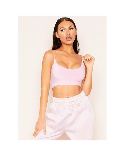 Missy Empire Purple Missy Empire Round Scoop Neck Strappy Bralet