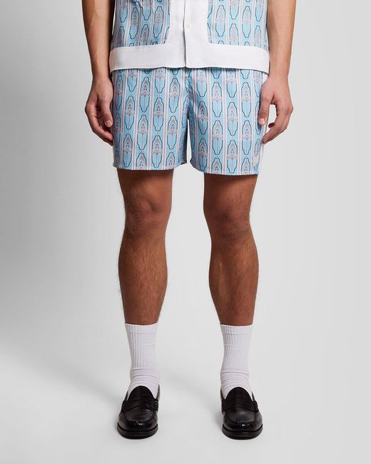 Lyle & Scott Blue Floral Swim Shorts for men