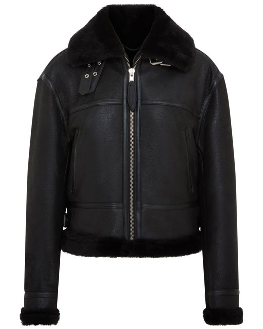 Infinity Leather Black Bomber B3 Sheepskin Jacket -Akiak