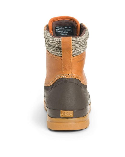 Muck Boot Brown Originals Duck Lace Memory Foam Wellingtons for men