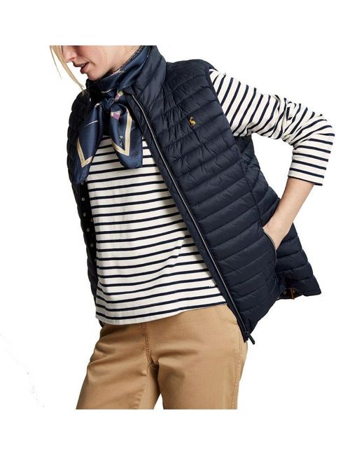 Joules Blue Bramley Padded Quilted Packable Gilet
