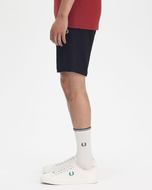 Fred Perry Blue Classic Sweat Short for men