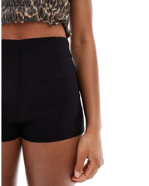 Miss Selfridge Black Tailored Bengaline Micro Shorts