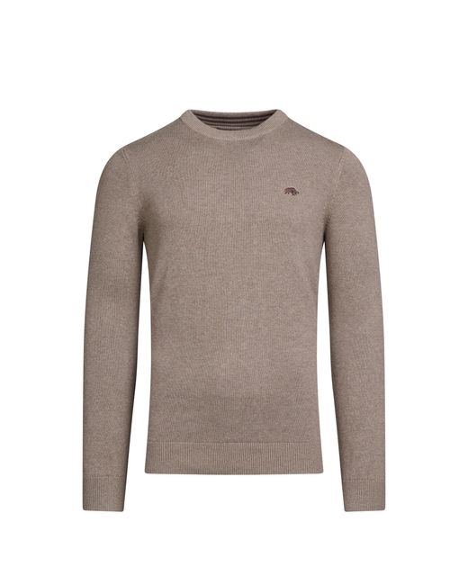 Raging Bull Klassiek Gebreide Crew Hals Trui (toast Op) in het Gray voor heren