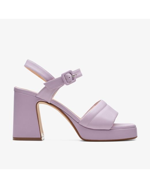 Clarks Purple Patema Part Lilac Leather Sandals
