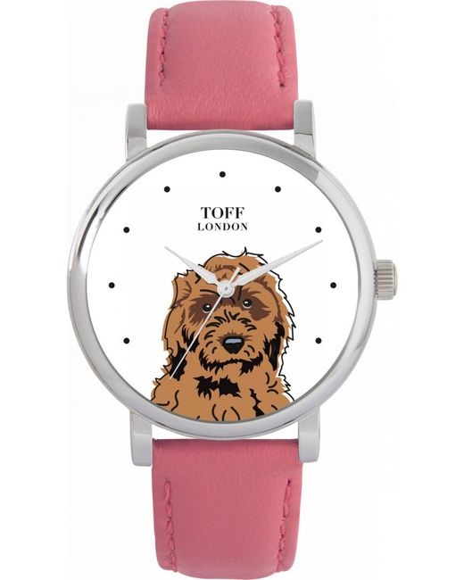 Toff London Red Tlws-19705 Ladies Cockapoo Dog Head Watch