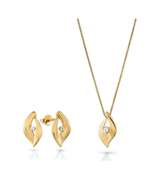 Orphelia Metallic 'Milan' 925 Sterling Set: Chain-Pendant + Earrings