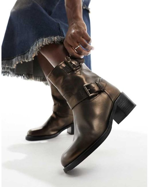 Bronx Black New Camperos Biker Ankle Boots