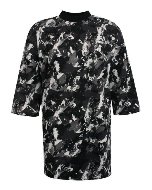 PUMA Black Classics Aop Archive Logo Pullover T-Shirt Dress 573581 01 A69B