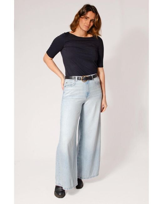 Marks & Spencer Blue Denim High Rise Palazzo Jeans