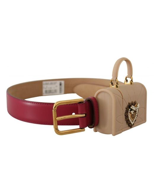 Dolce & Gabbana Brown Authentic Leather Belt With Engraved Logo Buckle
