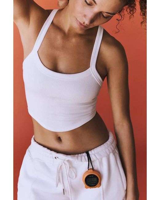 Azura Exchange White Athletic Ribbed Cropped Cami Top Viscose