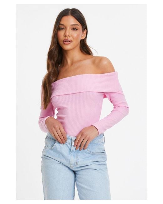 Quiz Pink Bardot Top