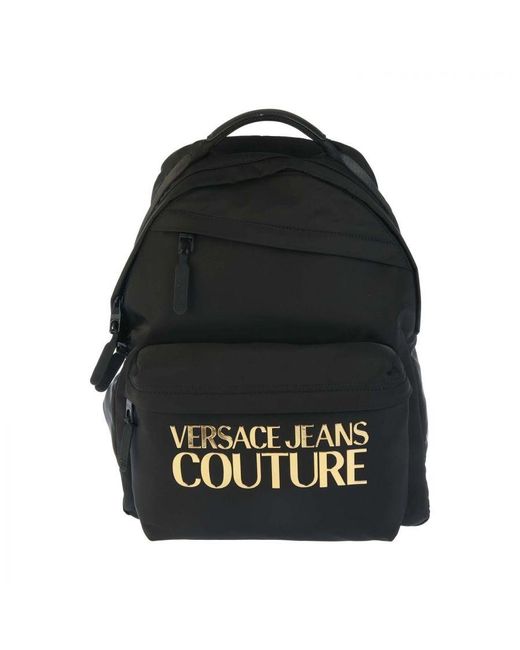 Versace Black Accessories Couture Iconic Logo Back Pack for men