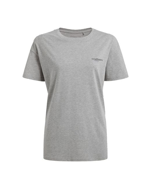 Craghoppers Gray Ladies Yago Landscape Back Print Short-Sleeved T-Shirt (Soft Marl)