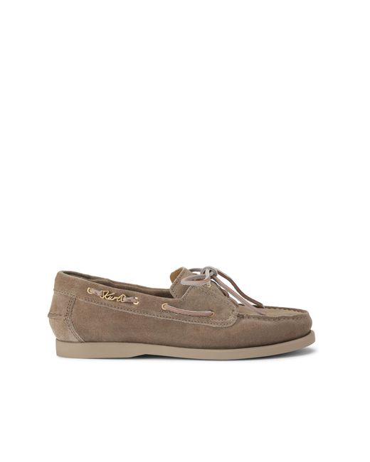 Kurt Geiger Gray Leather Somerville Boat Shoe Shoes for men