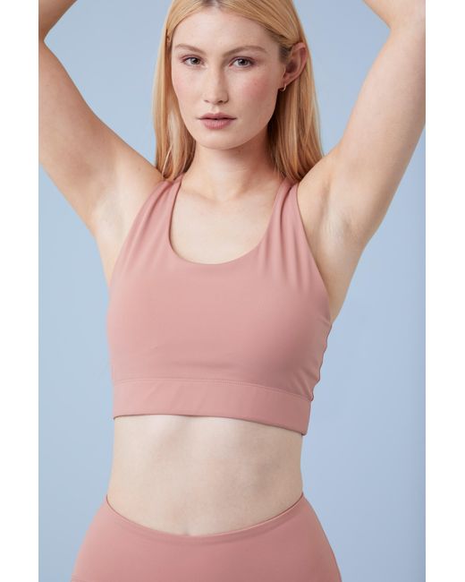 Mountain Warehouse Pink 'Dynamo' Mid Support Bra Lightweight Breathable Stretchy Quick Wick Polyamide