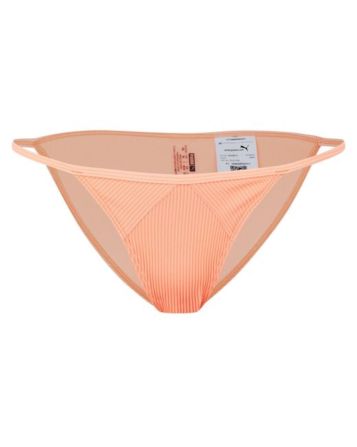 PUMA Natural Ribbed Tanga Bikini Bottom