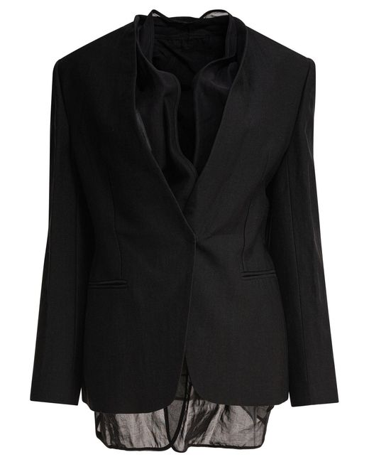 Brunello Cucinelli Black Blazer With Integrated Tank Top